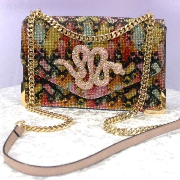 ALDO Multicolor Crystal Embellished Snake Accent Crossbody Shoulder Bag – NWOT - Picture 1 of 14